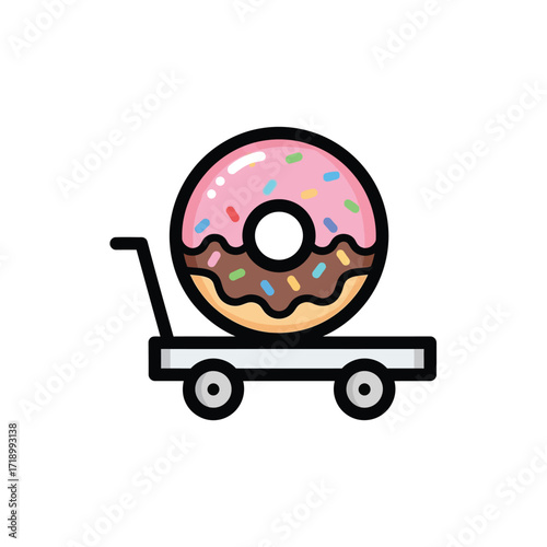 Food Cart with Giant Donut 