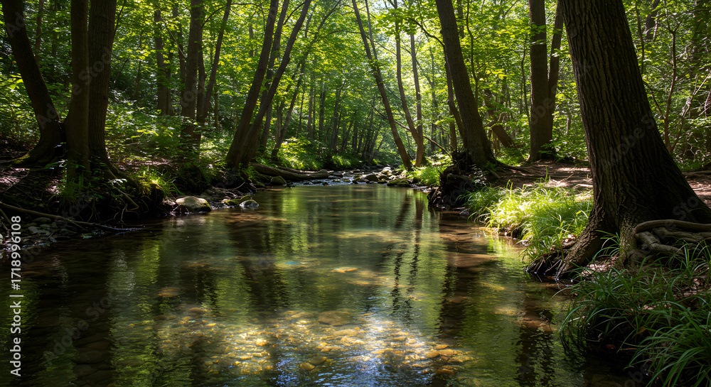 Fototapeta premium Underwater Sunrise: Sunlight Dancing Through a Shimmering Reef