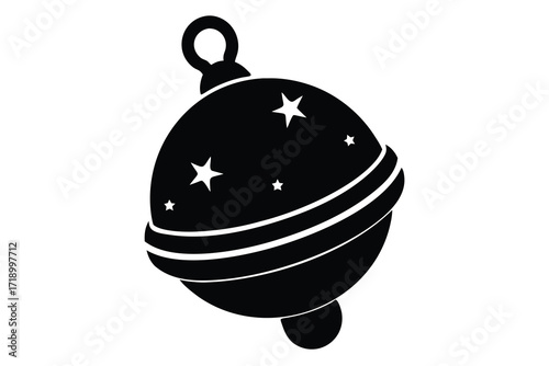 sleigh bell silhouette vector art illustration