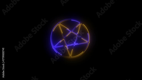 Wallpaper Mural LEOIN GALLING Pentagram sign. Glitch effect. Alpha channel. Looped animation Torontodigital.ca