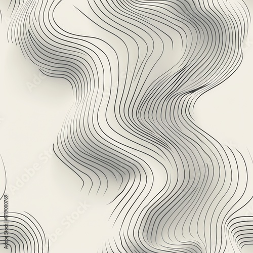 Abstract Wavy Lines on Light Background in Minimalist Style Design