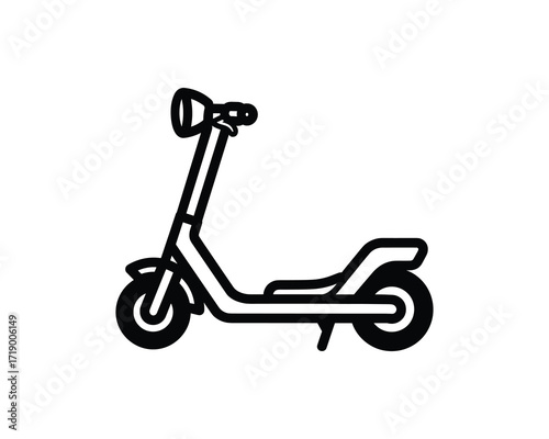 Electric Scooter Icon Vector Silhouette Illustration