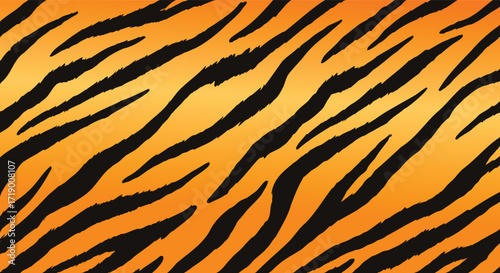 Orange Tiger Stripes Patterned Vector Background Illustration