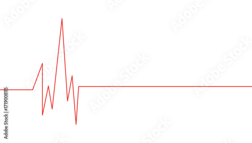 Red Lifeline with Sharp Peaks on White Background