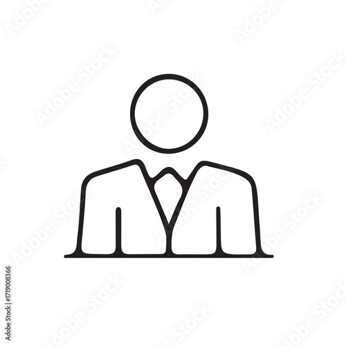 Person Icon: A simple, clean illustration of a person, conveying a sense of professionalism and authority.