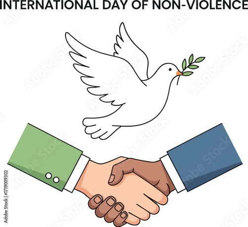 International day of nonviolence illustration concept for peace, harmony, and conflict resolution through nonviolent means
