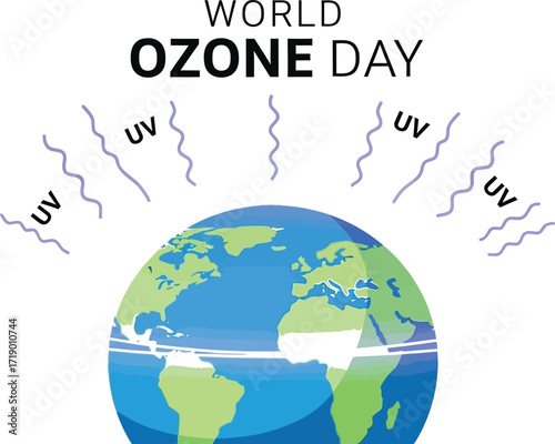 Celebrating world ozone day with earth protected by ozone layer from uv rays