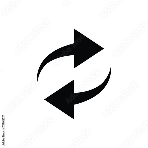 repeat icon. repeat icon vector flat illustration for graphic and web design isolated on black background from essential compilation collection. repeat icon trendy and modern repeat symbol for logo, w