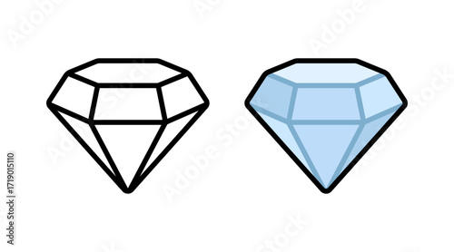 Vector Diamond Flat Illustration