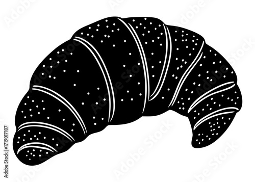 Croissant Silhouette, French Pastry Breakfast SVG, PNG