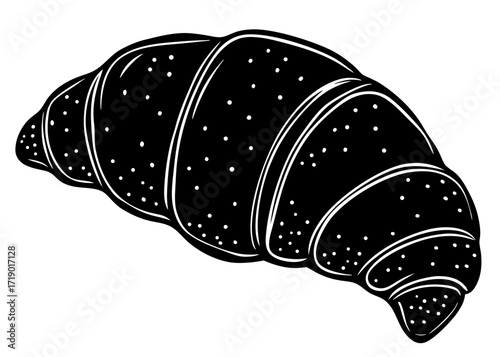 Croissant Silhouette, French Pastry Breakfast SVG, PNG