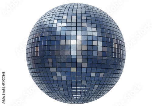 Isolated Disco Ball With Reflective Tiles on a Sphere for Clubs, Dances, Parties and Concerts