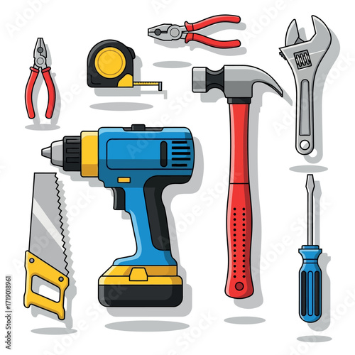 Collection Of Various Home Improvement And Repair Tools For DIY Projects