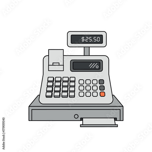 Vintage Cash Register For Retail Business Transactions And Sales Recording