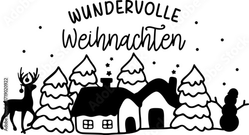 Weihnachten plotterdatei vector christmas svg design festive cut file holiday illustration.Wundervolle Weihnachten.