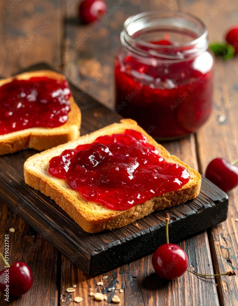 custom made wallpaper toronto digitalFreshly made cherry jam on a slice of toast, perfect for a sweet breakfast