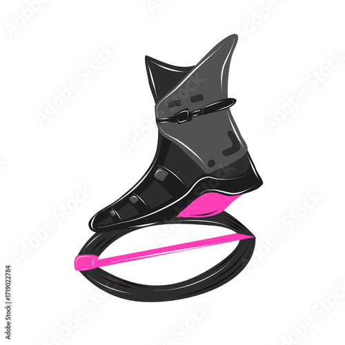 Vector illustration of Jumps rebound shoe isolated on white background. Sporty fitness footwear for cardio training, aerobics, jumping exercises, and healthy lifestyle design projects.