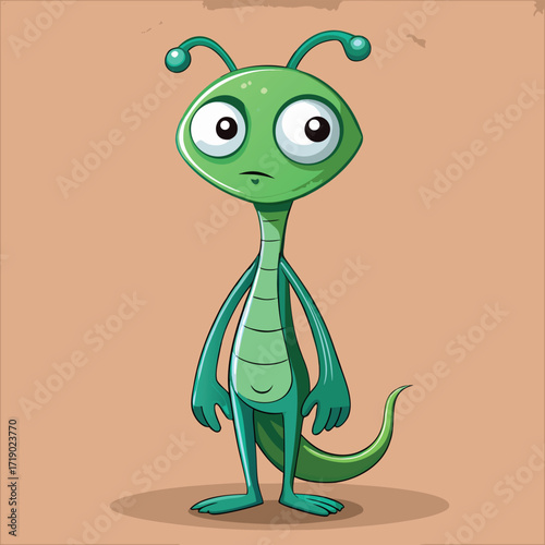 a minimal vector illustration of a quirky green