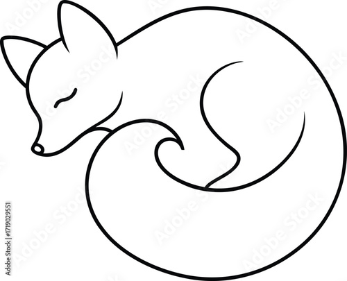 squirrel with acorn line art on transparent background