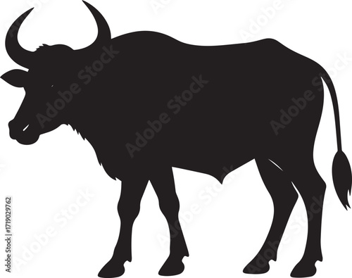  Savanna Buffalo Silhouette Vector Illustration