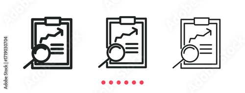 Market research icon. Thin line icon vector