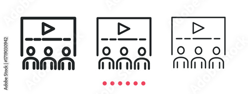 Video marketing icon. Thin line icon vector