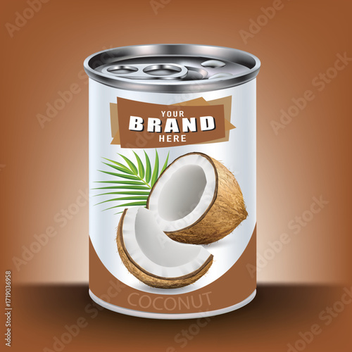 Canned fruit packaging design, coconut
