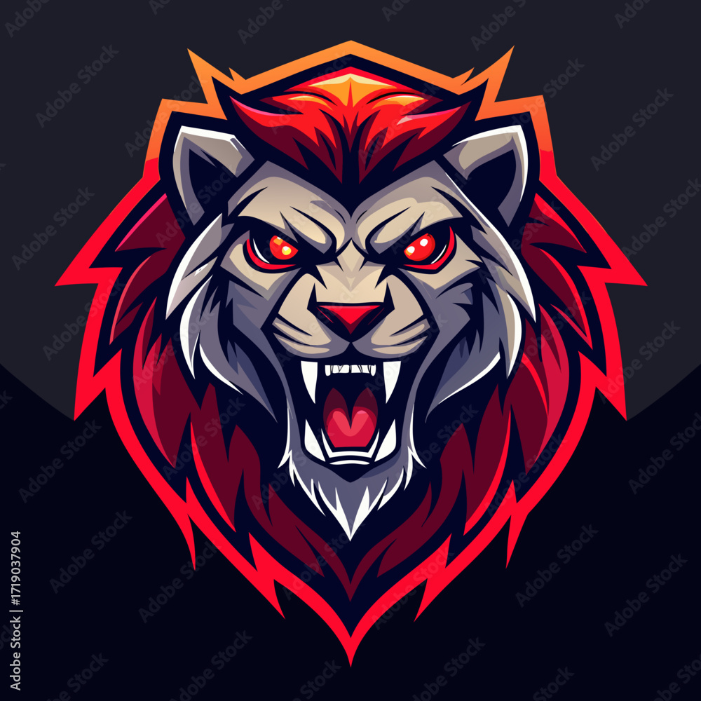 Obraz premium Eagle Head Esports Logo Red and Black Vector