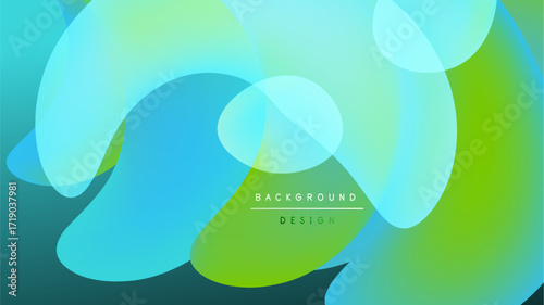 Abstract fluid shapes blend vibrant blues, greens. Soft gradients create dynamic visual texture. Modern design element.