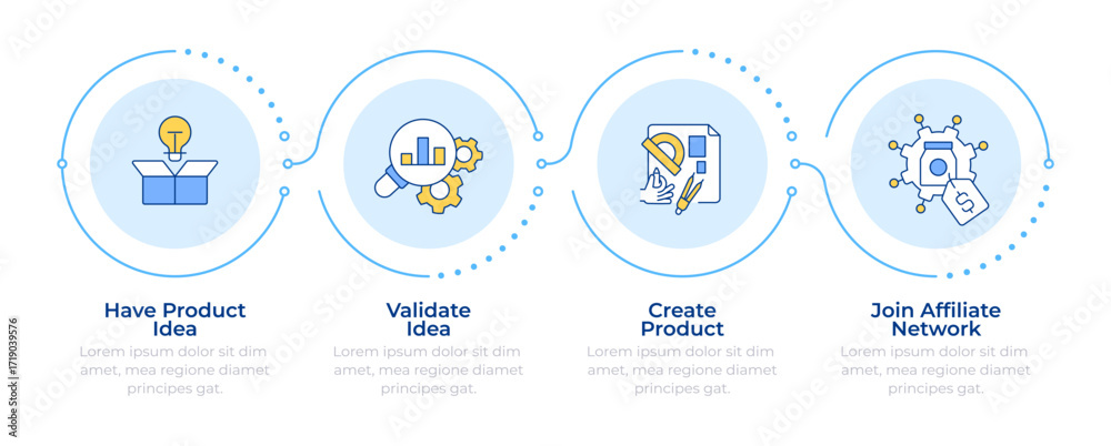 custom made wallpaper toronto digitalProduct development infographic 4 steps. Statistical metrics, innovation. Testing, planning. Flow chart infochart. Editable vector info graphics icons. Montserrat-SemiBold, Regular fonts used