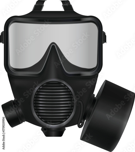 modern gas mask isolated. protective full face mask. nuclear protection mask