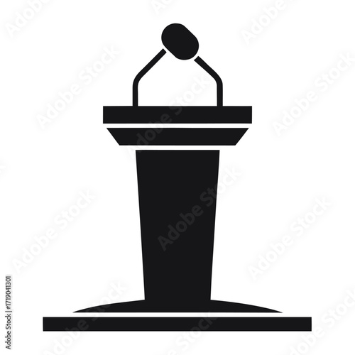Simple podium and microphone logo design