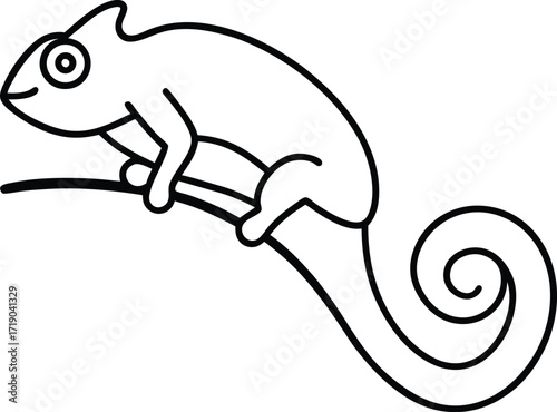 squirrel on a branch line art on transparent background