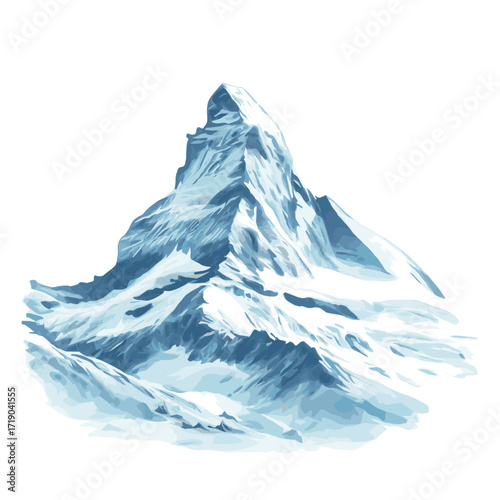 Matterhorn. Matterhorn watercolor vector illustration