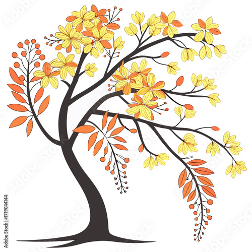 golden rain tree vector