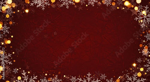 Red background with snowflake and star decorations