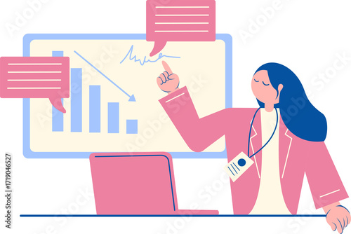 business woman working on laptop computer