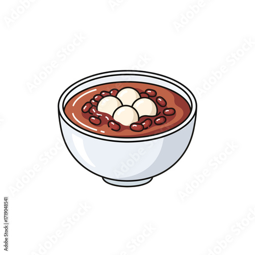 A bowl of red bean soup with tangyuan.