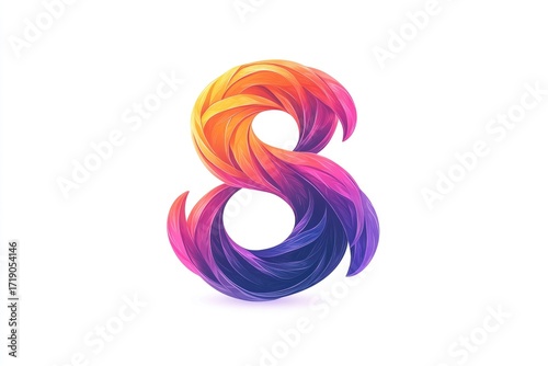 Vibrant, flowing number eight design