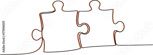 Vector art of two puzzle pieces fitting together