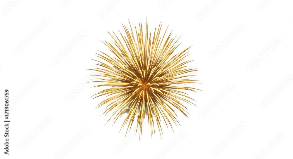 Fototapeta premium Golden Radiating Light Explosion Sparkler Detailed Illustration Isolated Object