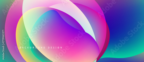 Abstract colorful layers overlap, creating vibrant gradients. Modern design, smooth transitions, dynamic composition. Perfect background element.