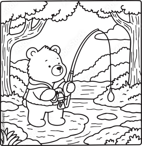 polar bear in a winter forest coloring pages coloring book 