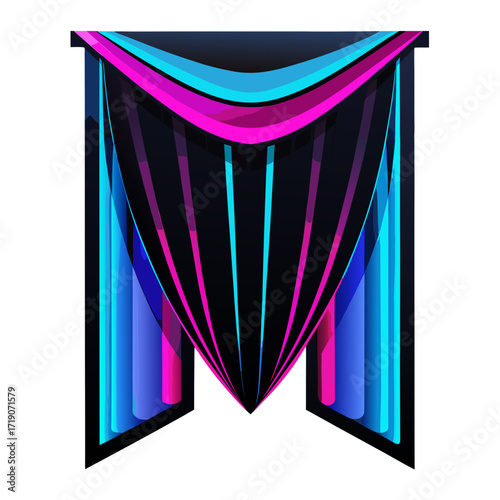 blue curtain with curtains