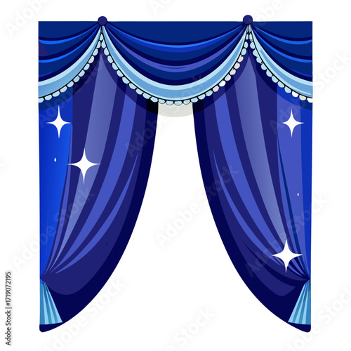 blue curtain with a spotlight