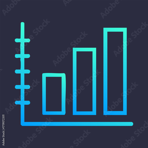 Bar chart with ascending bars and axis