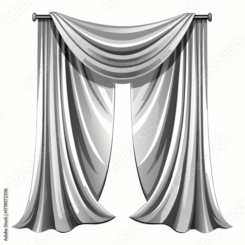 vector illustration of a curtain