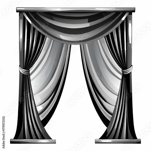 vector illustration of a curtain