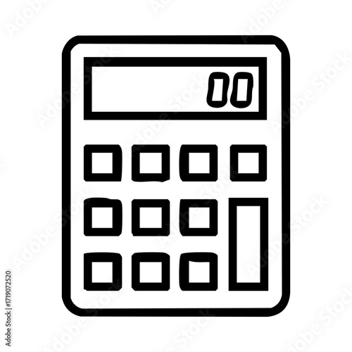 Black and white outline of a calculator