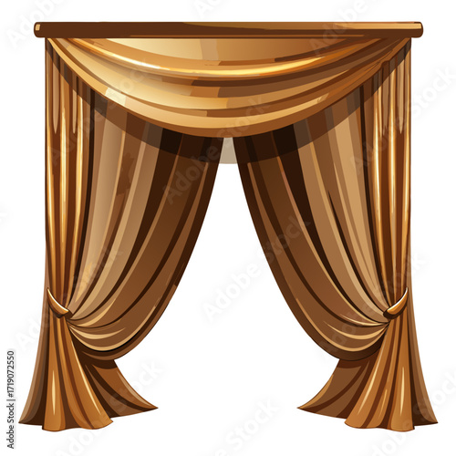 vector illustration of a golden curtain